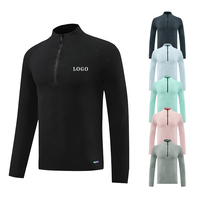T-shirt de sport à manches longues et demi-fermeture à glissière à séchage rapide pour hommes Polo à col roulé tissé avec logo personnalisé de couleur unie grande taille décontracté