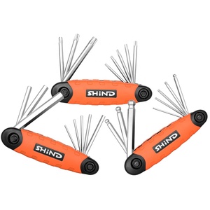 94342-94344 <span class=keywords><strong>Llave</strong></span> <span class=keywords><strong>Allen</strong></span> plegable de acero al vanadio de aleación de cromo con extremo de flor de ciruelo de 8 piezas - Product Image 4