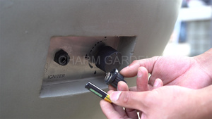 Hiện đại ngoài trời Vòng khí hố lửa và bát lửa gfrc GRC Bê tông với mịn Mài bề mặt và khí đốt sưởi ấm nhiên liệu - Product Image 6