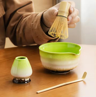 Ensemble de thé matcha personnalisé avec logo, de 4 à 10 pièces, bol à matcha japonais, fouet à thé, fouet à matcha en bambou avec boîte cadeau