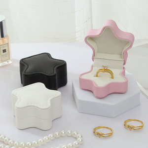 Vente directe du fabricant, boîte à bijoux unique en forme d'étoile, boîte à bijoux compacte en cuir, vente en gros de boîtes à bijoux personnalisées - Product Image 2