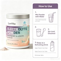 LuvVita Keto Friendly, Polvo Electrolítico Sabor Frambuesa y Limón, Sin Azúcar, Bebida Hidratante, Nutrición Deportiva, ODM/OEM