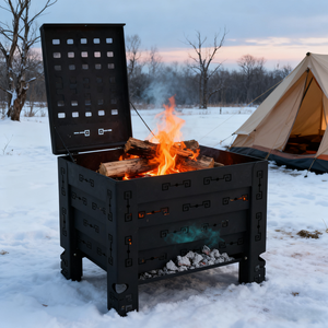 Réchaud à Bois de randonnée, réchaud de Camping à Bois en Acier Inoxydable détachable résistant