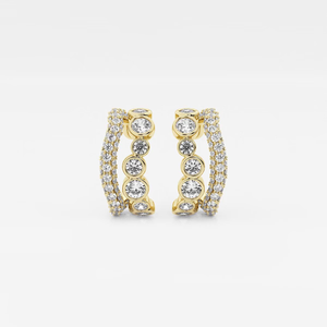 1 1/4 Ctw Round Lab Grown Diamond <b>Fashion</b> <b>Cuff</b> <b>Earrings</b> Elegant Modern Jewelry For Everyday Wear And Special Occasions - Product Image 5