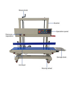 Machine semi-automatique de scellage de <span class=keywords><strong>film</strong></span> de modèle vertical en aluminium plastique scelleuse de bande machine continue de cachetage de bande de sac - Product Image 5