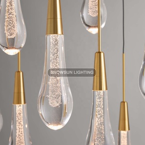 Lampadario a Goccia di Alta Qualità per Tavolo da Pranzo Rettangolare, Lampada a Sospensione Moderna di Lusso - Product Image 5