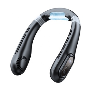 360 Degree Full Air Supply <strong>U</strong>-shaped Ring Neck Cooling Leafless Hanging <strong>Fan</strong> Digital Display Portable Bladeless Neck <strong>Fan</strong> - Product Image 1