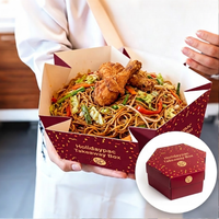 Maßgefertigte Halal-Lebensmittelverpackungsbox Einweg-Lunchbox Papier-Takeaway-Box für Arabisches Biryani Gegrilltes Hähnchen Gebratener Reis Nudeln