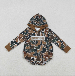 ベビー 8 色 MAMA'S BOY 刺繍迷彩柄ベビーボーイズパーカーロンパース兄弟着用 - Product Image 4