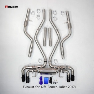 ท่อไอเสีย Alfa Romeo Giulia/Stelvio Quadrifoglio 2.9TT Ss304 Catback พร้อมวาล์วควบคุมเสียงเชื่อมแบบ TIG ผิวขัดเงา รับประกัน 5 ปี - Product Image 1