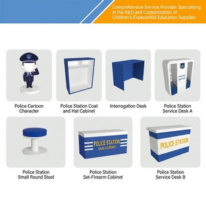 Caseta de Policí<span class=keywords><strong>a</strong></span> de Madera Comercial para Niños, Juego de Roles de Oficial y Detective, Juego de Simulación, Equipo de Juegos Interior Personalizado - Product Image 2