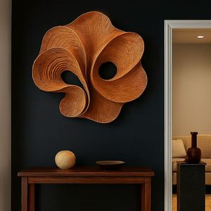 Decorazione Rustica per la Casa, Scultura <span class=keywords><strong>in</strong></span> <span class=keywords><strong>Legno</strong></span> Intagliato, Arte Murale <span class=keywords><strong>in</strong></span> <span class=keywords><strong>Legno</strong></span> Massiccio, Decorazione Naturale Moderna per Pareti - Product Image 4