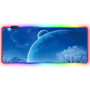 Custom 80x30 Starry Sky Printing Gaming Light Led Computer Nature Rubber RGB Mouse Pad