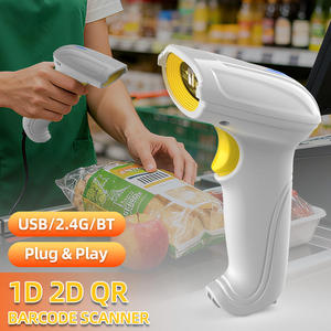 Gtcodestar เครื่องอ่านบาร์โค้ดแบบมีสาย CMOS ไร้สาย2.4G 1D เครื่องอ่านบาร์โค้ดบลูทูธ QR สำหรับคลังสินค้า - Product Image 1