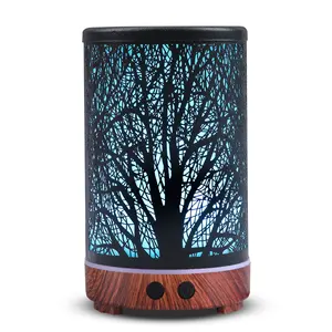 Camera da letto foresta albero diffusore di aromi deodorante per ambienti lampada da notte in ferro battuto umidificatore d'aria muto