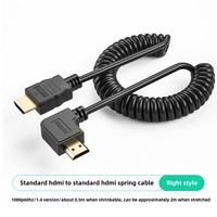Kit de câble à ressort enroulé 4K @ 60Hz pour HDMI mâle vers Mini pour HDMI Kit UNC pour caméra/TV/moniteur/tablette