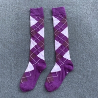 Tissu en coton de haute qualité à la mode OEM Design personnalisé Chaussettes équestres unisexes au genou