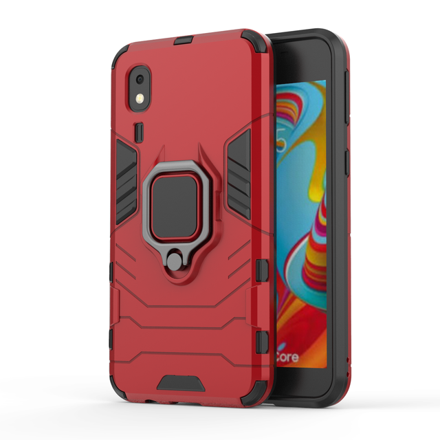 Tpu Pc Hybrid Smart Magnetic Adsorption Metal Ring Mobile Phone Back Cover for samsung galaxy A2 Core Anti-knock Back Cover