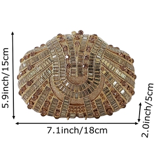 Women Unique <b>Top</b> Shaped Rhinestones Clutch Purse Luxury Dazzling Crystals Evening Bag for Fashion Show Charity Ball - Product Image 2