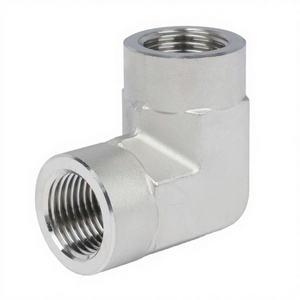 Raccord coudé <span class=keywords><strong>en</strong></span> acier inoxydable forgé et poli, filetage femelle NPT BSPT BSPP 12 mm, pour basse et haute pression, raccord <span class=keywords><strong>de</strong></span> tuyauterie à 90 degrés - Product Image 1