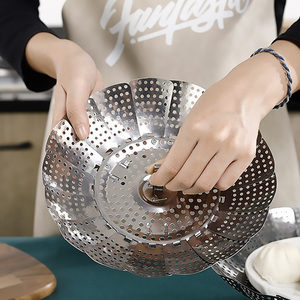 Cesta Vaporera para Verduras, Plegable, Expandible, <span class=keywords><strong>de</strong></span> Acero Inoxidable Premium, Vaporera para <span class=keywords><strong>Cocinar</strong></span> Vegetales - Product Image 5