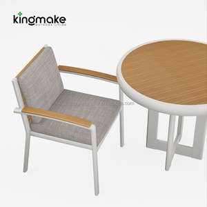 Ensemble <span class=keywords><strong>de</strong></span> meubles d'extérieur modernes, table et chaises <span class=keywords><strong>de</strong></span> restaurant d'hôtel, accoudoirs en teck, <span class=keywords><strong>chaise</strong></span> <span class=keywords><strong>de</strong></span> jardin stable pour l'extérieur - Product Image 5