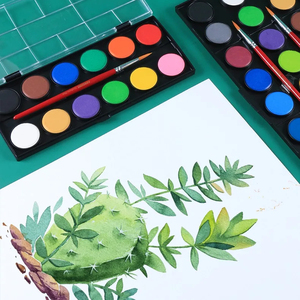 Offre Spéciale 12 couleurs ensemble de peinture aquarelle non toxique marque privée peinture aquarelle solide à haute pigmentation - Product Image 3