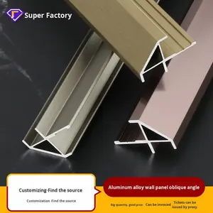 Design moderno personalizzato pannello a parete in lega di alluminio diagonale angolo integrato parete linea di bordo in metallo striscia di carta - Product Image 5