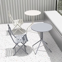 Table basse de patio ronde en métal Table de chevet pour la maison jardin bureau patio balcon cour