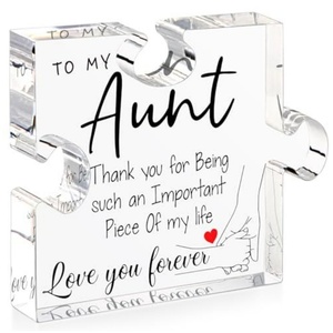Plaque personnalisée en acrylique gravée pour maman, bloc acrylique en forme de puzzle, ornement pour ma maman, décoration de table, fabricant dropshipping - Product Image 5