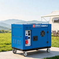 Générateur diesel silencieux 8 kW, type silencieux, 9 kW max, portable, 10 kVA, démarrage électrique, groupe électrogène diesel avec AVR, réservoir de 25 L, 230 V 400 V