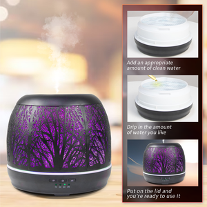 Diffuseurs d'huiles aromatiques au design unique vintage en métal humidificateur à brume fraîche pour huiles essentielles - Product Image 3