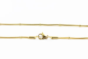 BZM 2022 or inoxydable 18 pouces or petite chaîne plat rétro collier 45x0.1 <span class=keywords><strong>cm</strong></span> - Product Image 4