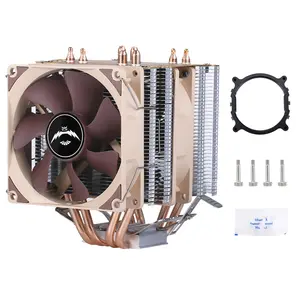 Desktop PC 2 fans 4 heat pipe Copper pipe Illuminated 2011 cpu fan 4 pin x79 x99 cooler Quiet air cooling fan motherboard