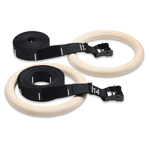 Correas ajustables, anillos gimnásticos de madera de 32mm - Product Image 1