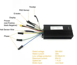 Greenpedel KT Square Wave 18 Mosfet 60A 72v 3000ワットEbike Controller - Product Image 3