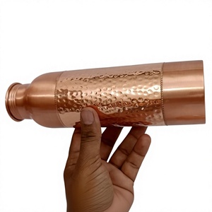 Hammered Design Copper Water Bottle <b>Tea</b> Infuser Airtight Lid Dishwasher Safe Anti-corrosion Coating Eco-Friendly Boiling Water - Product Image 4
