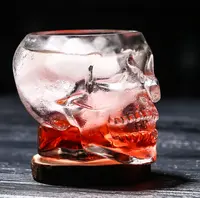 Sıcak satış kristal kafatası başkanı votka bardak özelleştirilmiş kokteyl atış cam ağır taban benzersiz kafatasları şekil viski bardağı