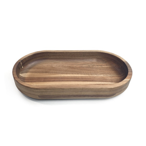 Assiette de service ovale en bois d'acacia Plateaux de présentation en bois pour la décoration intérieure Plateau ovale en bois - Product Image 1