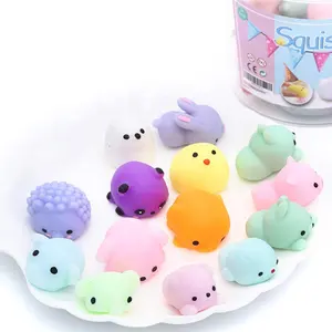 Creative Multifunctional Colorful Stress Relief Squeeze Toys Cute Mochi Squishies with Different Animal Shapes