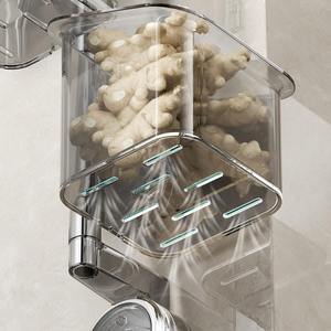 Contenitore Moderno in Plastica per Cipolle, Zenzero e Aglio con <span class=keywords><strong>Ventosa</strong></span>, Cestello Porta Spezie da Parete Senza Foratura - Product Image 4