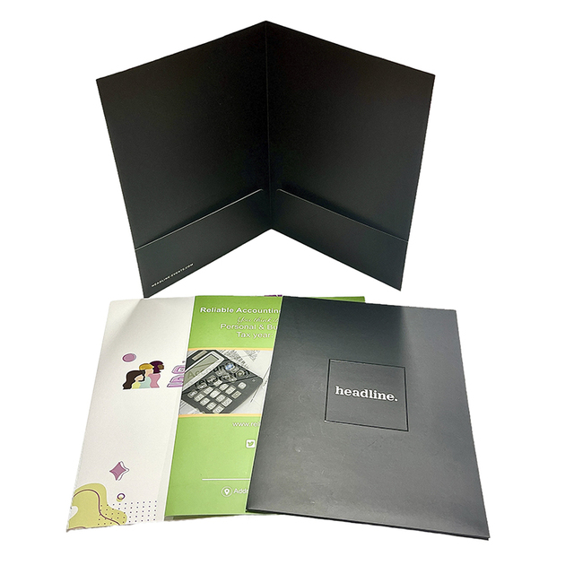 Wholesale High Quality File A4 Soft-touch Matt Lamination With Spot Uv Corporate Office Document File Presentation Folder