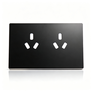 Oem Custom Black Glass Double Socket <b>Wall</b> Panel Outlet Switch Cover PC Oil Proof Durable <b>Vinyl</b> <b>Sticker</b> Adhesive Screen Printed - Product Image 1