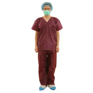 Vente chaude costume de gommage médical en gros hôpital jetable Non-tissé unisexe costume uniforme de gommage médical