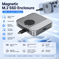Carcasa Magnética para SSD M.2 NVMe, USB-C de 10 Gbps, Unidad Externa sin Herramientas para iPhone/Android/Mac Mini, Caja de Disco Duro Portátil