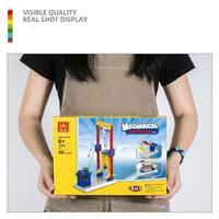 Ensemble de blocs de construction d'ingénierie mécanique 68 pièces 3-en-1 STEM Modèle de palan de levage Jouet de construction éducatif pour enfants de 6 ans et plus