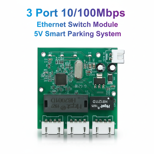 3 Port 10/100Mbps Stackable Ethernet Switch Module Full-Duplex 5V Standard Capacity for Smart Parking System
