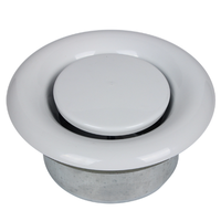 Vanne à disque en acier inoxydable blanc de 100mm diffuseur d'aération de plafond rond ajusté dans le sens des aiguilles d'une montre pour climatiseur HVAC