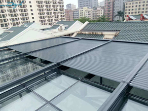 Tapparella per tetto in alluminio motorizzato personalizzato per esterni con persiane <span class=keywords><strong>a</strong></span> <span class=keywords><strong>Pergola</strong></span> solare - Product Image 3