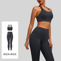 Pakaian Olahraga Wanita 3 Potong Bahan Bernapas Elastis Empat Arah untuk Senam Fitness Workout Ukuran XS Set Yoga Pinggang Elastis